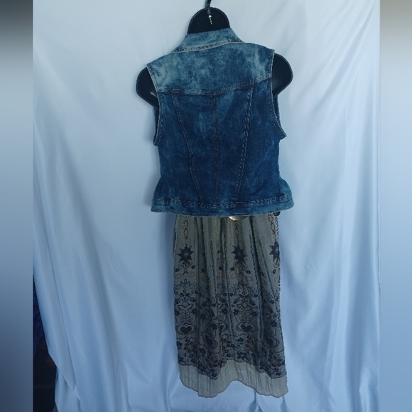 Festival Vibes Bohemian, 4 Pc Outfit W/Brown Dress, Jean Vest, Belt & Floppy Hat main image 11